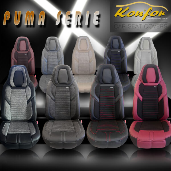 Oto Koltuk Kılıfı Puma Serie Ön ve Arka Set - Görsel 2